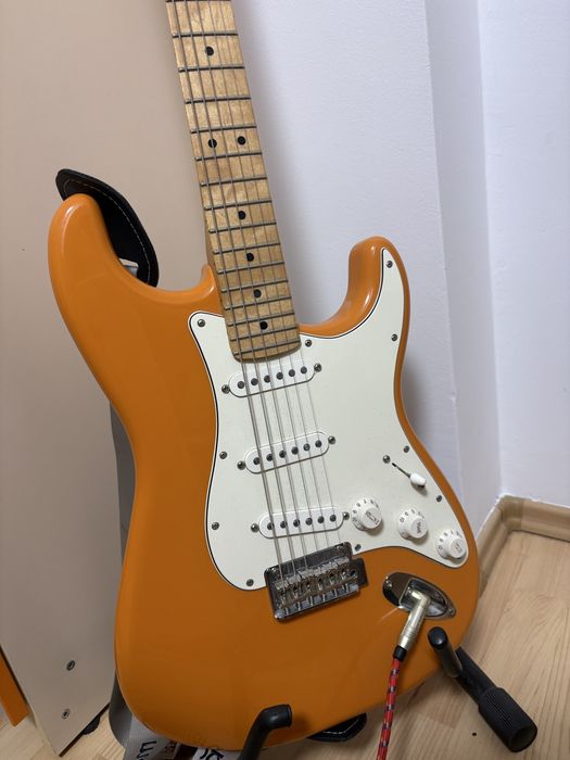 Chitara Fender Stratocaster Player Series MN Capri Orange, prima generatie, made in Mexico