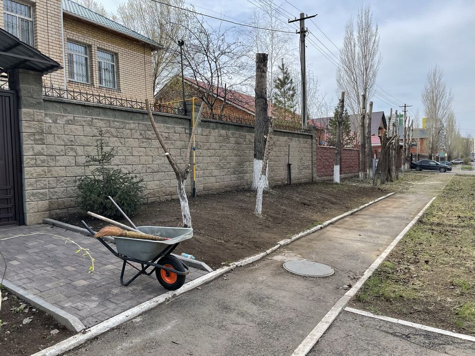 Спил деревьев обслужование территории.