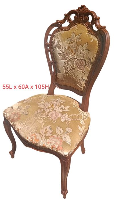 Sufragerie BAROC ( Masa , Scaune , Vitrina , Comoda ) Lemn masiv Nuc