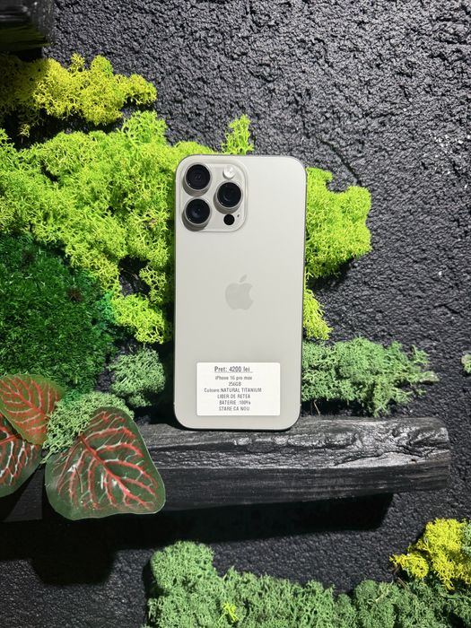 iPhone 16 pro max 256gb Natural 100% Baterie/Fact+Garantir