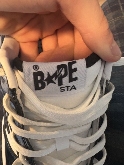 A Bathing Ape Bape Sta Patent Leather Black White Star