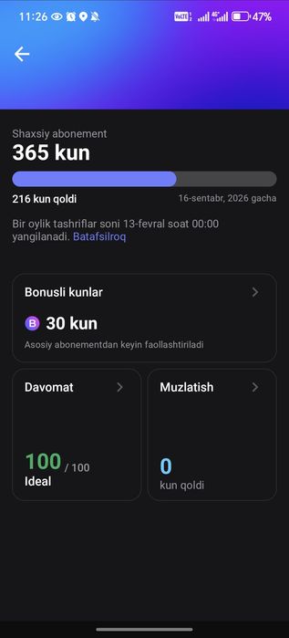 1Fit sotiladi 219kun plus 30kun bonus