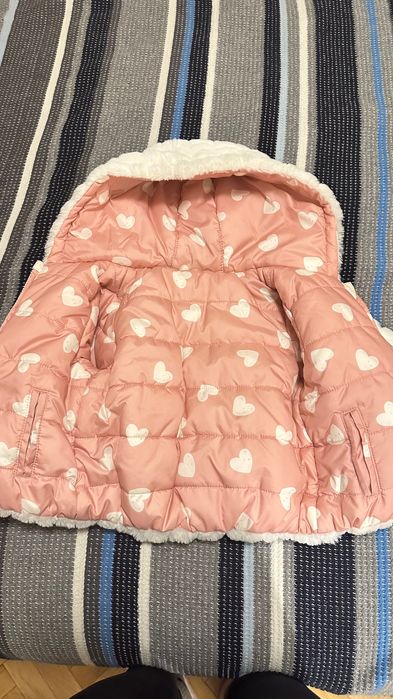 Топло детско яке двулицево