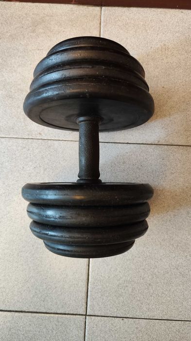 Разглобяеми Гумирани Дъмбели, Регулируеми Каучукови Гири - 2 х 20 кг