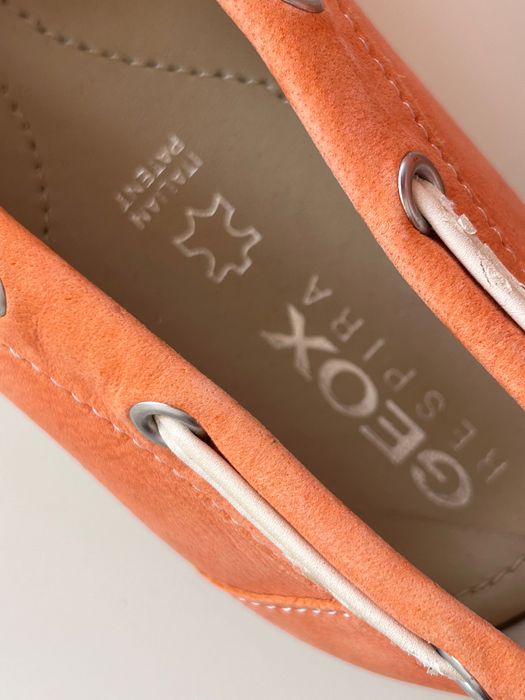 Geox respira елегантни кожени мокасини в разкошен цвят сьомга 36.5/37