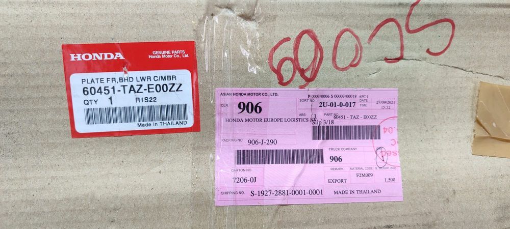 DEFLECTOR AER BARA FATA / SCUT HONDA JAZZ (III - GK) 2013-2020 /  COD OEM 60451-TAZ-E00ZZ (4D2)