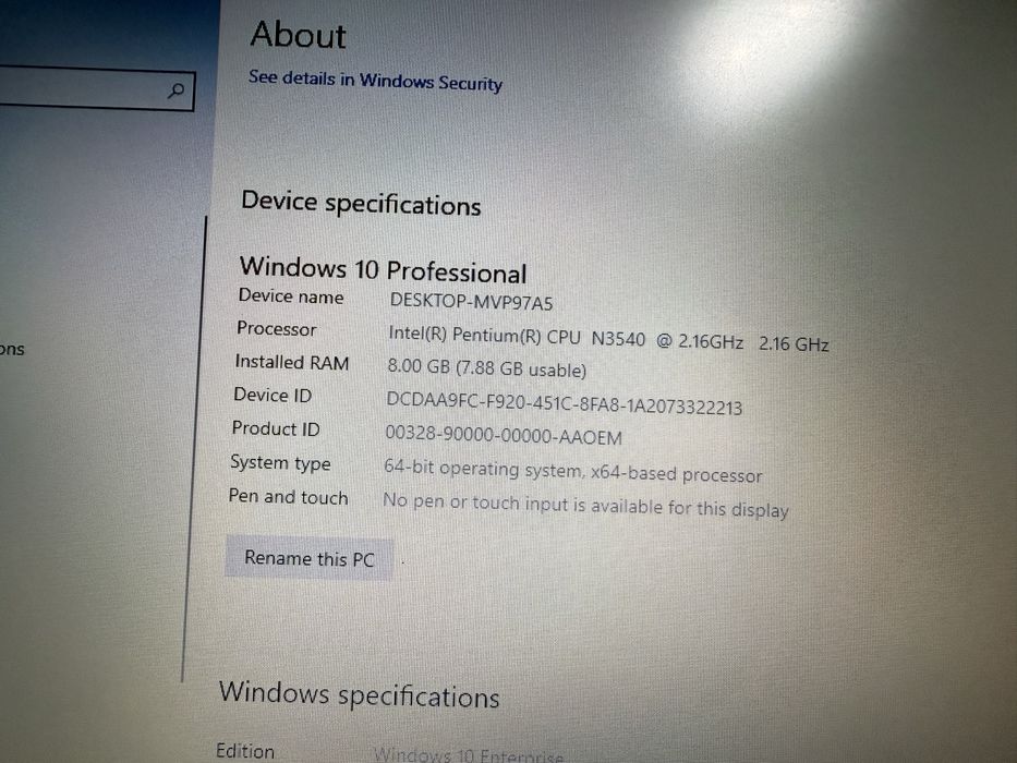 Vand Laptop Lenovo