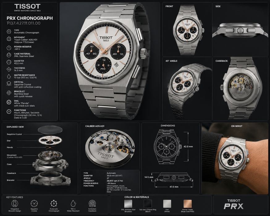 Tissot PRX Chronograph Automatic – Panda