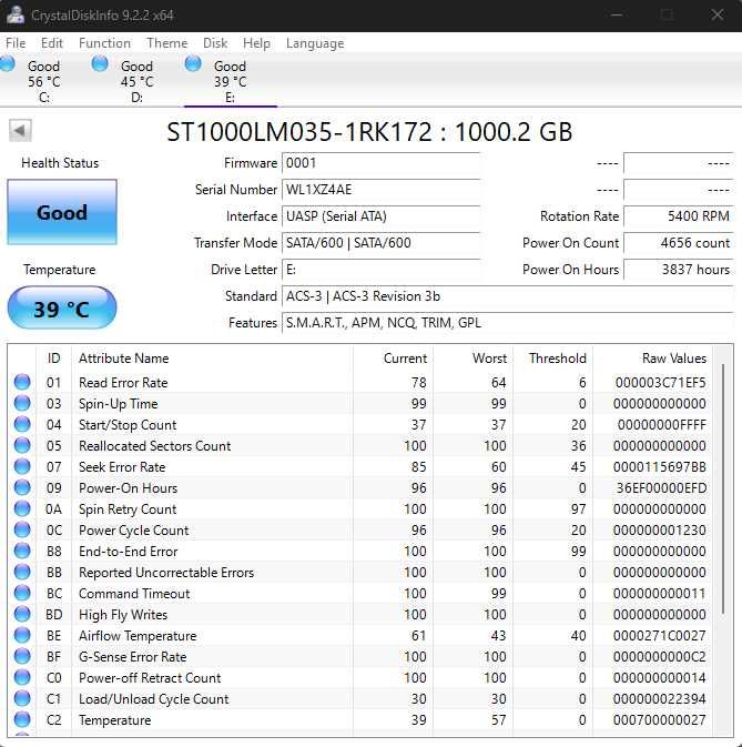 Lacie Seagate Toshiba HDD