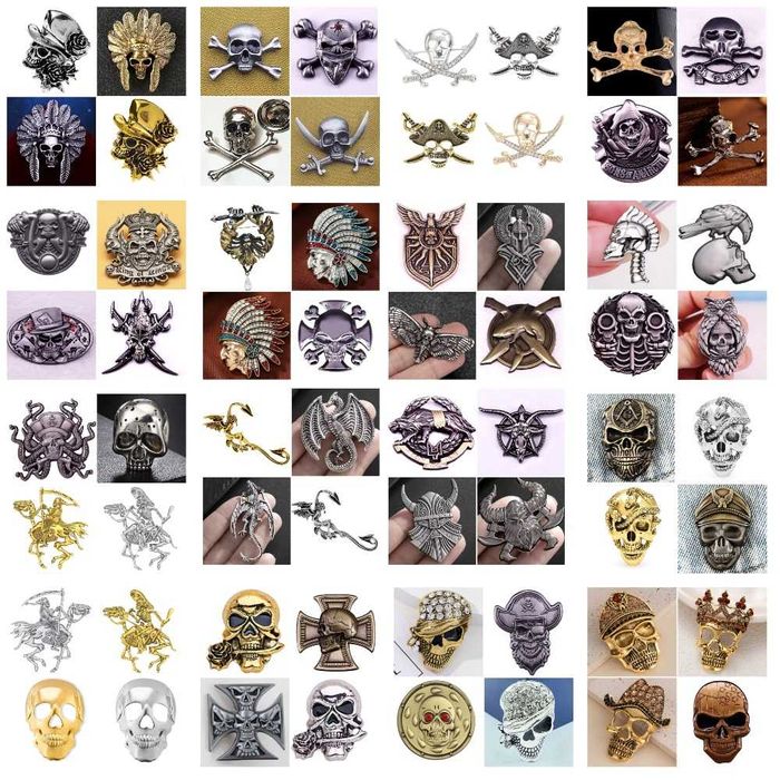 Брутальные БРОШИ  в готическом стиле для мужчин на одежду, головной уб