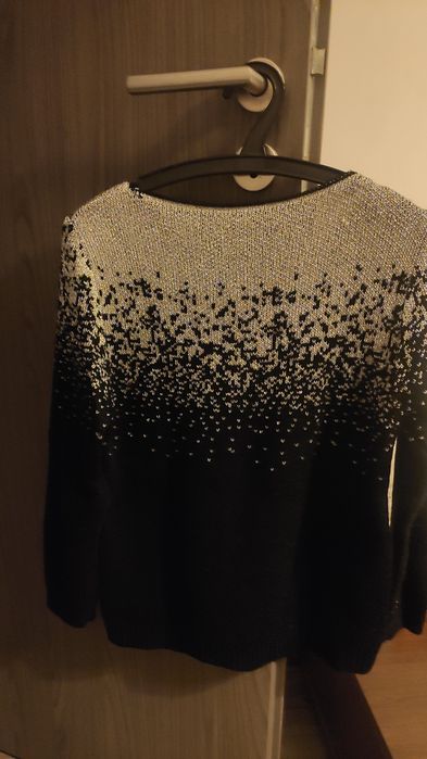 Pulover dama negru cu argintiu