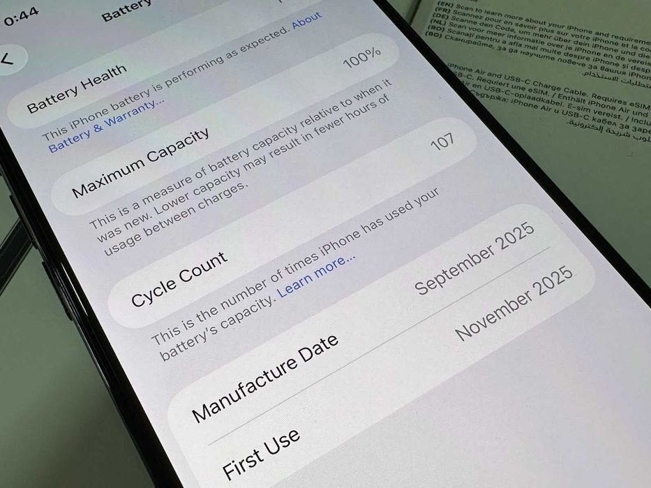 Apple iPhone Air 512GB / 100% / Гаранция