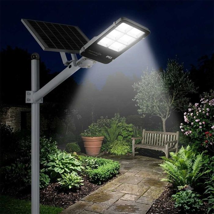 Улична соларна лампа с панел и стойка 2200W SUNVISION
