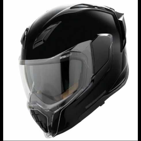 Каска ICON Ultraflite™ Solid MIPS® BLACK GLOSS ново модел 2026