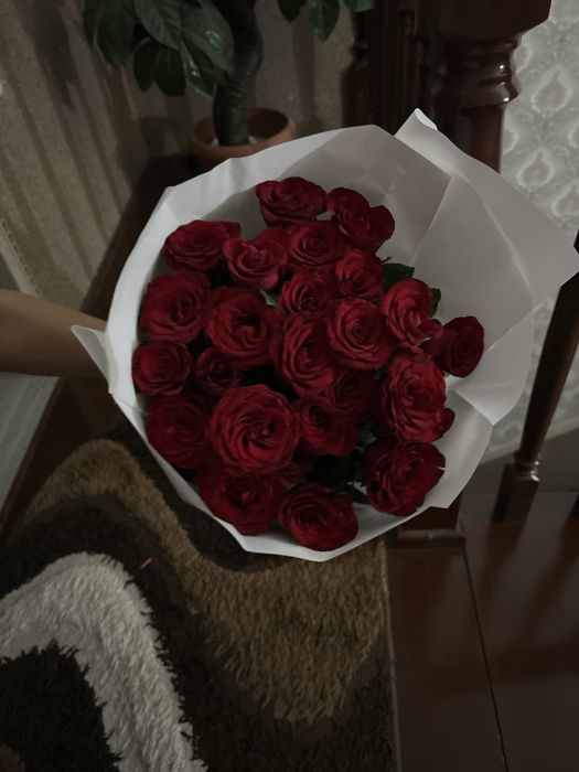 цветы розы свежие 25шт