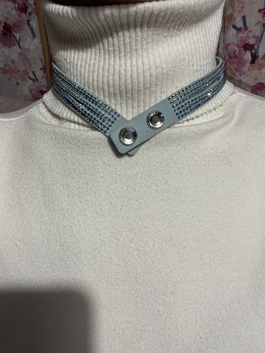 Велурена гривна/чокър Swarovski