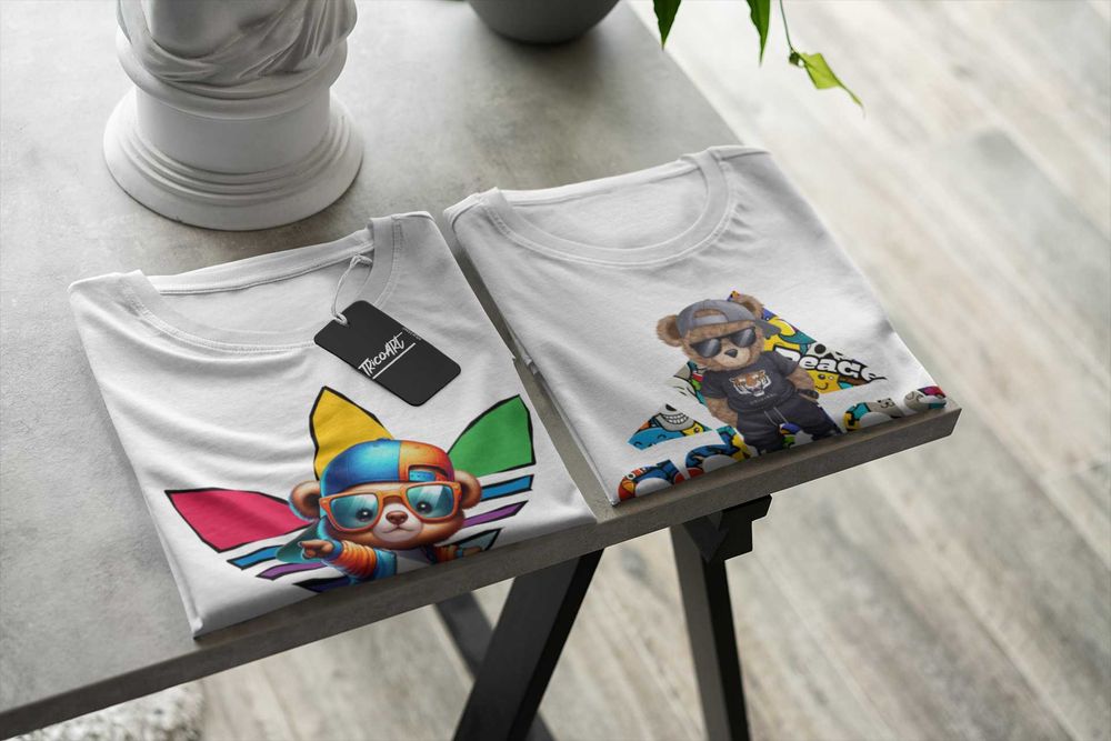 Tricou bumbac alb Adidas ''Hip Hop Bear'' S,M,L,XL,XXL