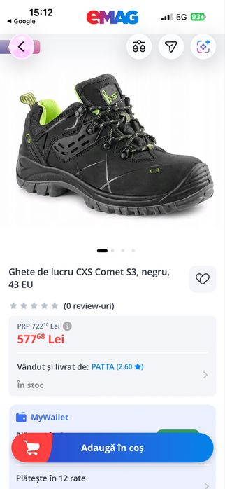 Pantofi de lucru Cx s3 marimea 44