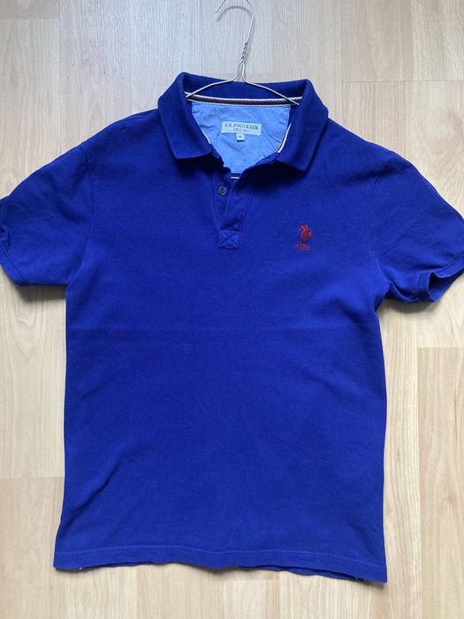 U.S.Polo синя фланелка с яка