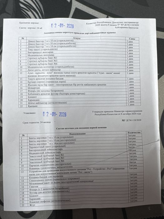 Аптечка первой медецинской помоши