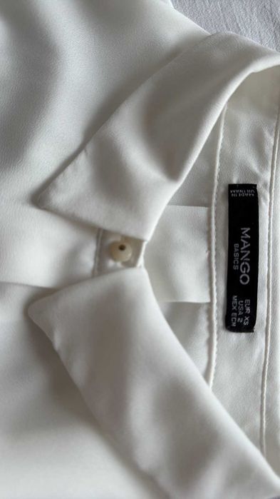 Елегантна дамска бяла блуза с дълъг ръкав Mango, XS