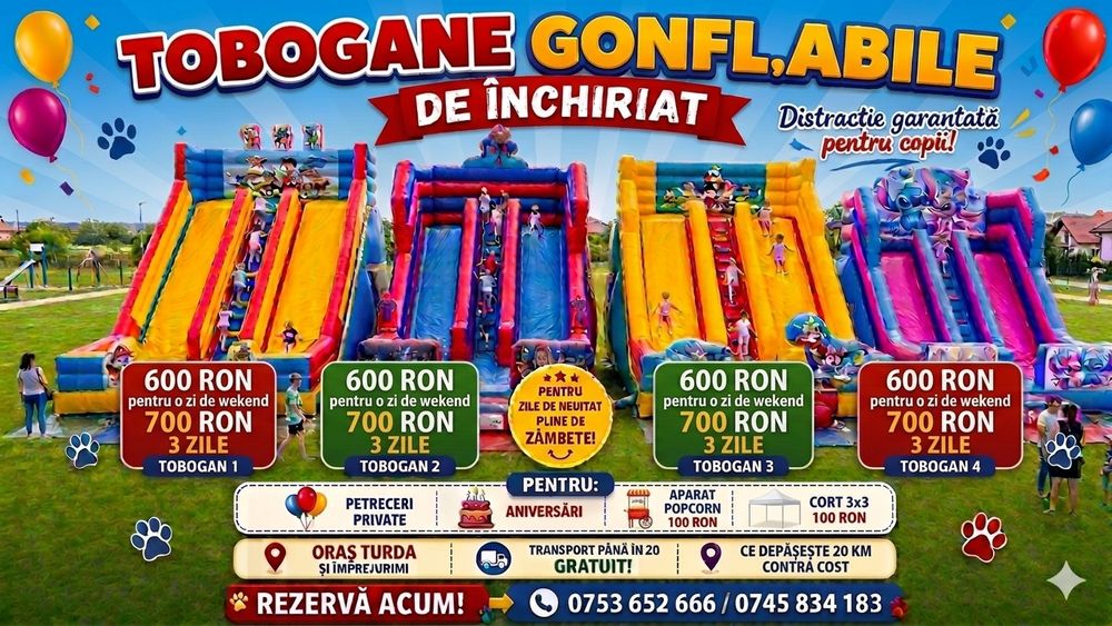 Închiriez Tobogane Gonflabile