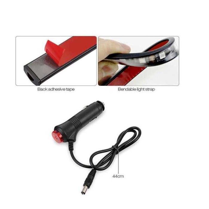 LED интериорно осветление за автомобил RGB 12V - 8 цвята/12 диода.