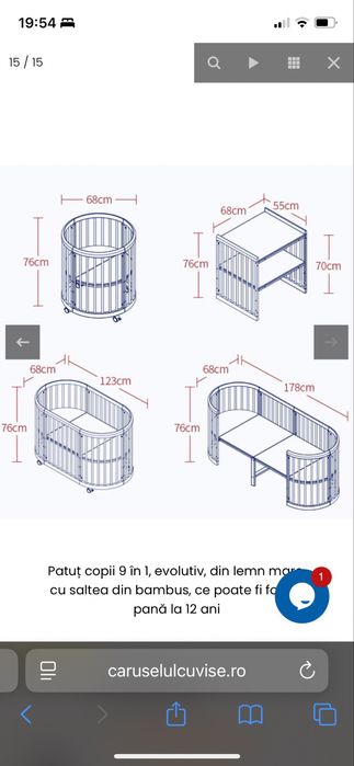 Patut bebe 9 in 1, saltea cocos inclusa (ca si noua)