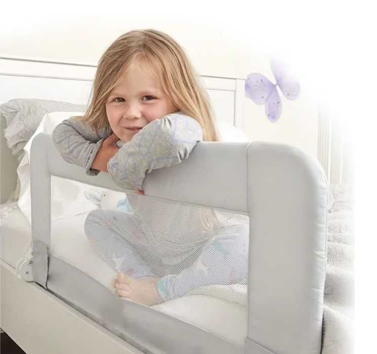 Предпазна преграда за легло Honey Baby, 150х40 см, Сива