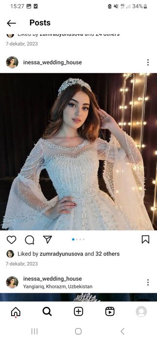 Tayyor biznes kelin kuylaklari aksesuarlari mebellari bilan sotiladi