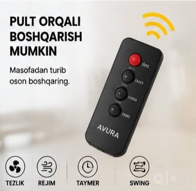 AVURA Ventilyatori | Kuchli Sovutish | Yangi | 3 Tezlik
