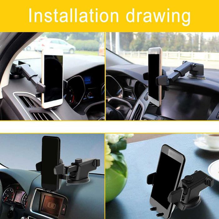 Стойка  за телефон за кола защипване с функция едно докосване