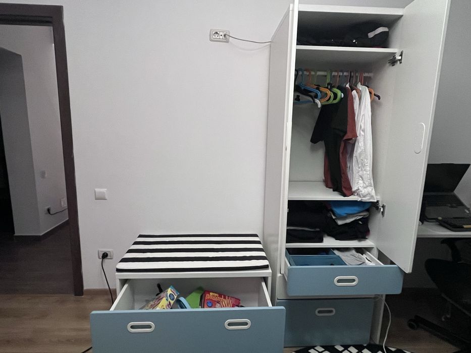 Vand set mobilier dulap+ lada depozitare pentru camera copii, Ikea