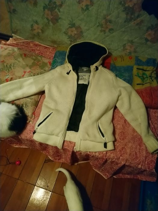 Vand hanorac din lana Naturala cu blana