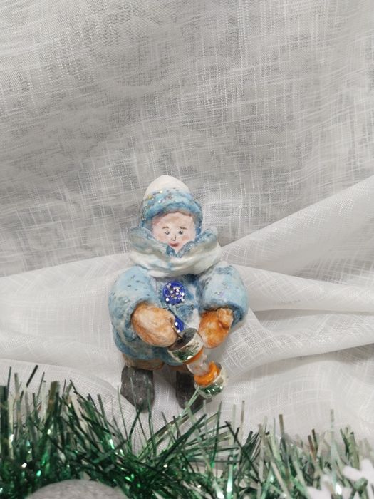 Ёлочные игрушки из ваты.