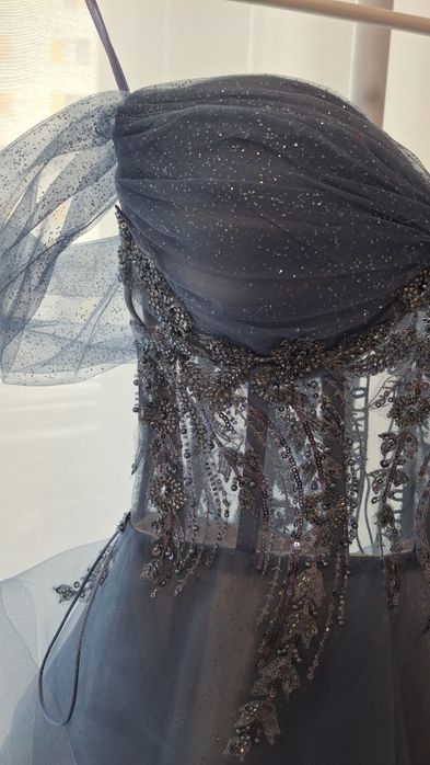 Синя рокля цвят деним