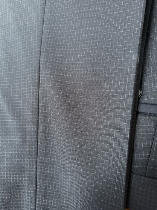 Costum barbati albastru elegant marime 50 sacou Plus Ninety pantaloni slim fit