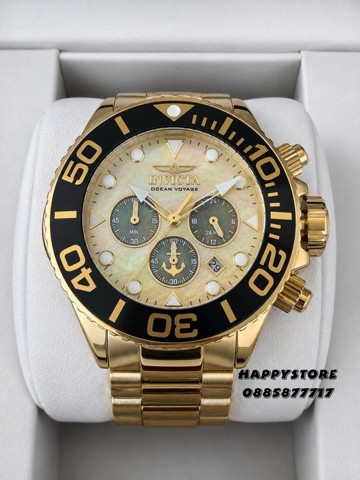 INVICTA Ocean Voyage Gold 52 mm, Инвикта нов мъжки часовник