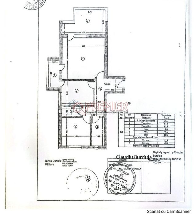 Apartament 3 camere | 83,5 mp | Etj 5 | Str. Biruinței | Comision 0% — fotografia 2