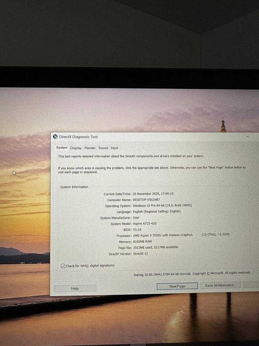 Laptop ACER ASPIRE A715 (ctg)