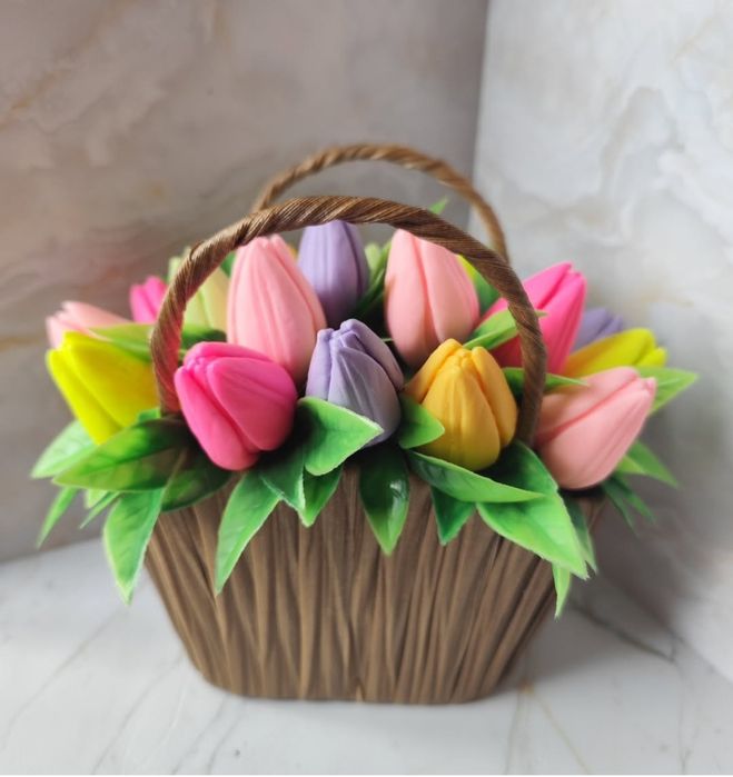 Мыльный букет из тюльпанов