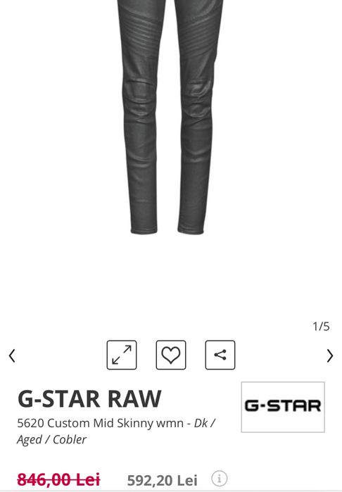 Blue geans G-STAR RAW, marimea 32, lungimea 34, model 5620, pt femei