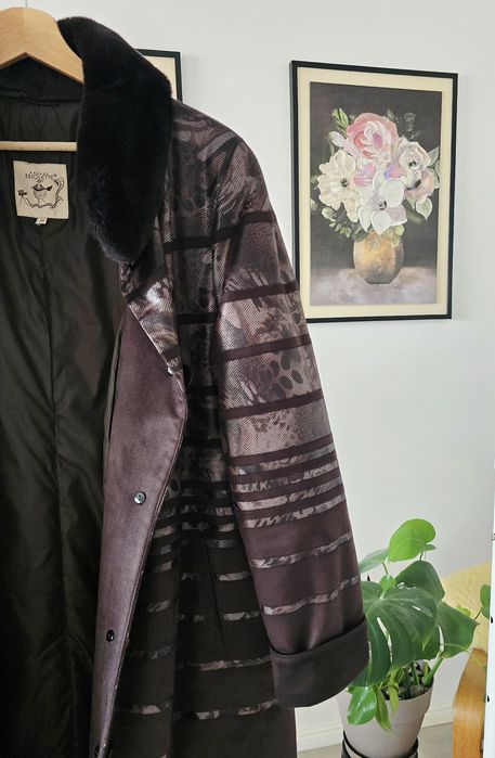 Cojoc de iarnă cu blană naturala - Madame Briolette  XXL