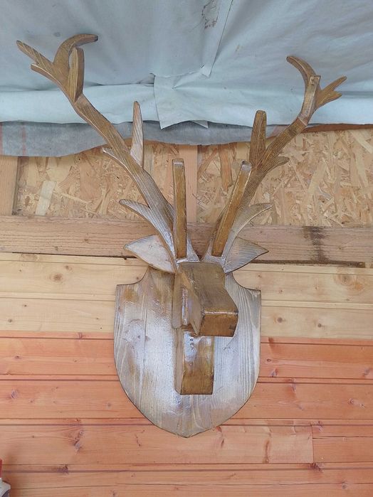 Cap cerb din lemn de brad