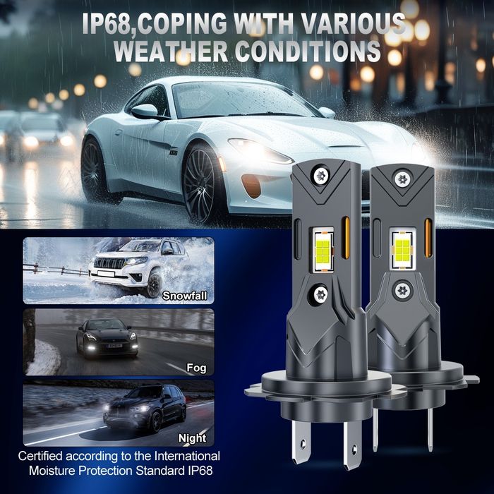 Set 2 Leduri H7 CanBus , Becuri Auto H7 LED 6500k / 70W Super White