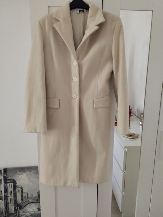Palton lana crem