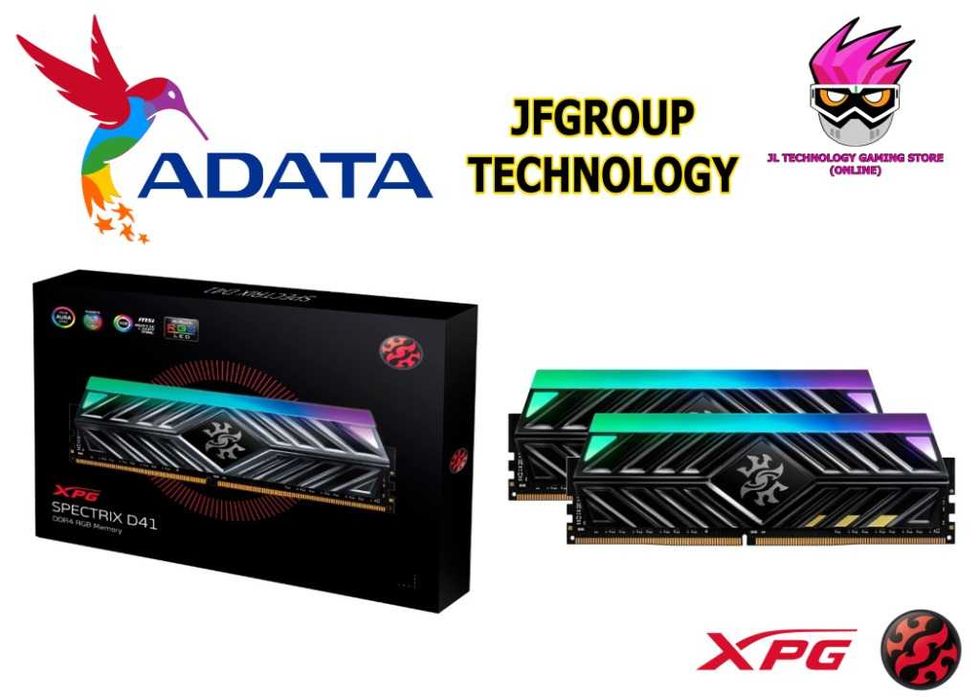 Memorie PC 16GB DDR4 3200MHz ADATA XPG Spectrix D41 Titanium RGB noua