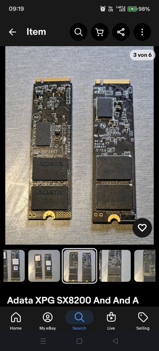 Ssd nvme 1tb, 2 bucăți defecte Adata și Aorus