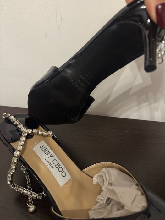 Jimmy Choo черни токчета с кристали 40 номер