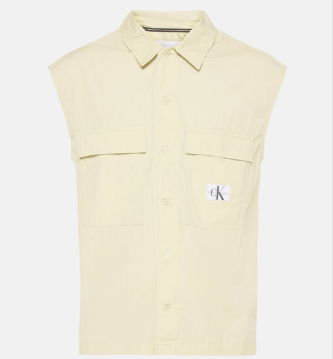 Calvin Klein Jeans – Cămașă/vestă fără mâneci, culoare crem/galben deschis